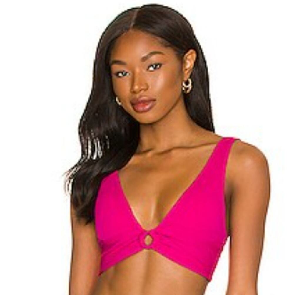L*Space Fisher Bikini Top in Bougainvillea Pink Size Small NWT